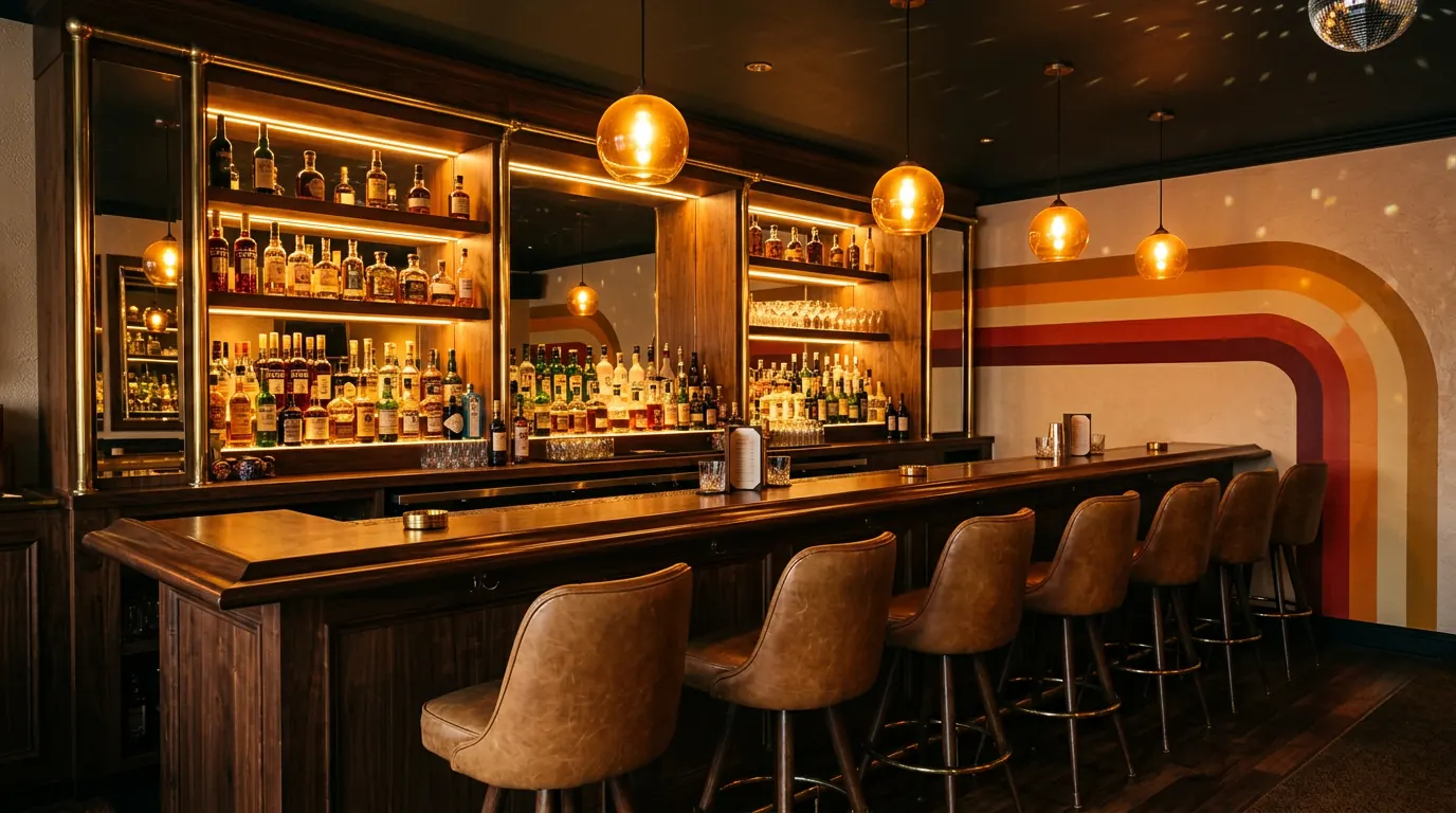 The retro bar with Bottoms Up tap system at The Disc-Go Fort Worth